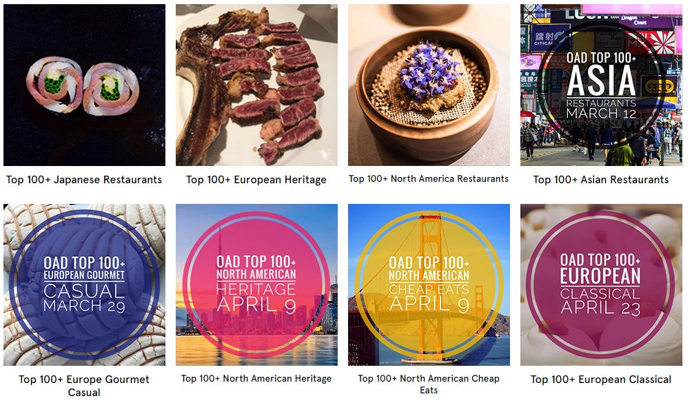 OAD – Top 100+ North American Restaurants 2019